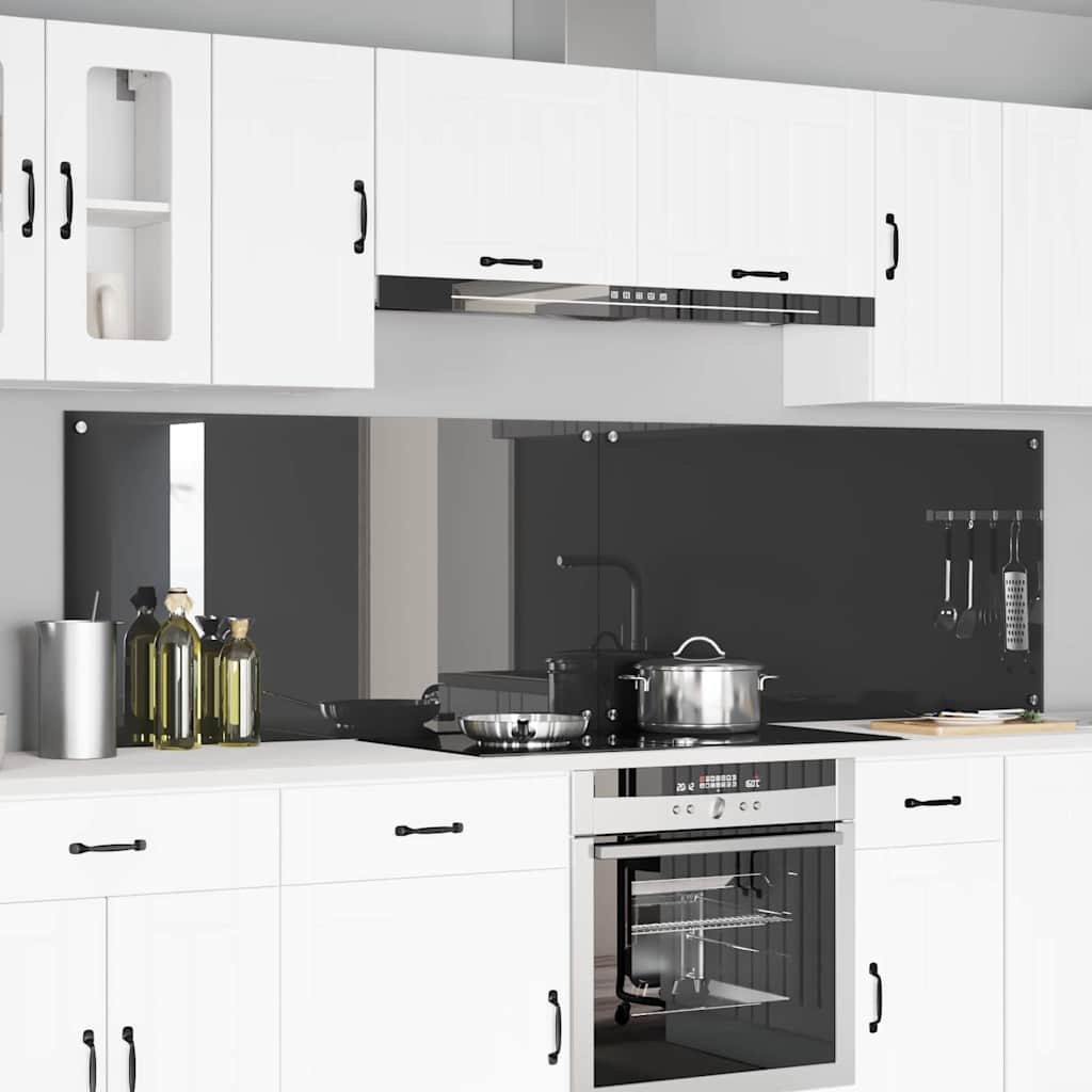 Vidaxl keukenachterwand 2 st donkergrijs 110 x 60 cm gehard glas