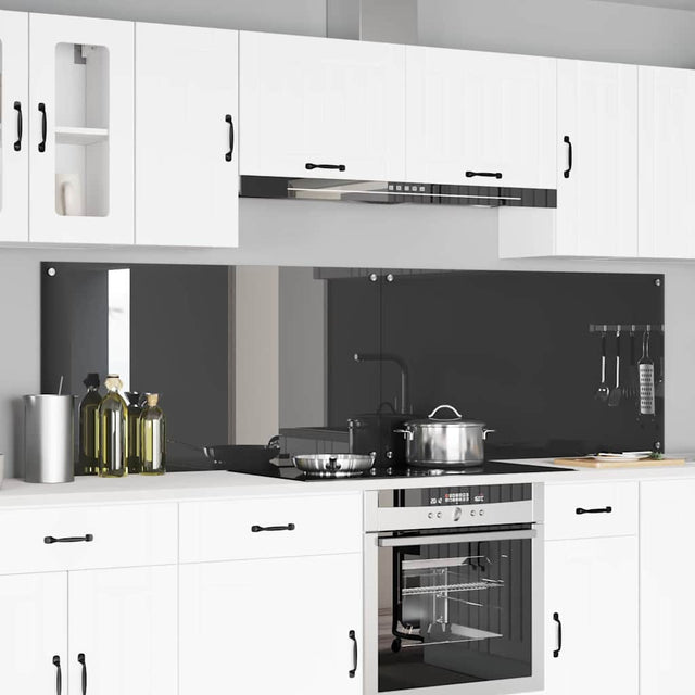 Vidaxl keukenachterwand 2 st donkergrijs 110 x 60 cm gehard glas
