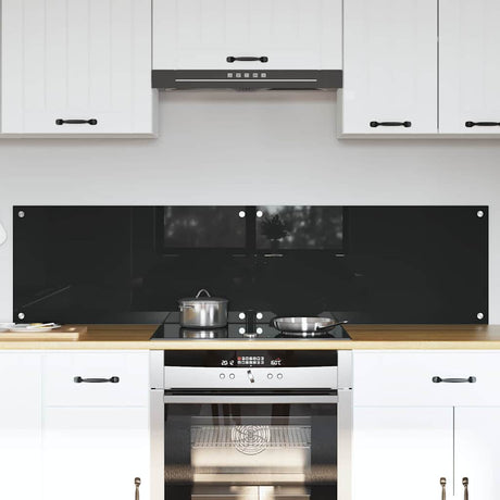 Vidaxl keukenachterwand 2 st zwart 80 x 40 cm gehard glas