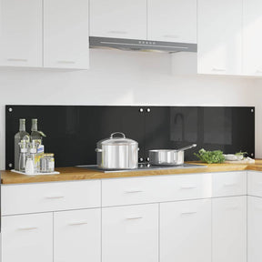 Vidaxl keukenachterwand 2 st zwart 100 x 40 cm gehard glas