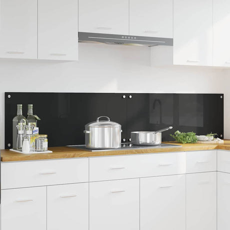 Vidaxl keukenachterwand 2 st zwart 100 x 40 cm gehard glas