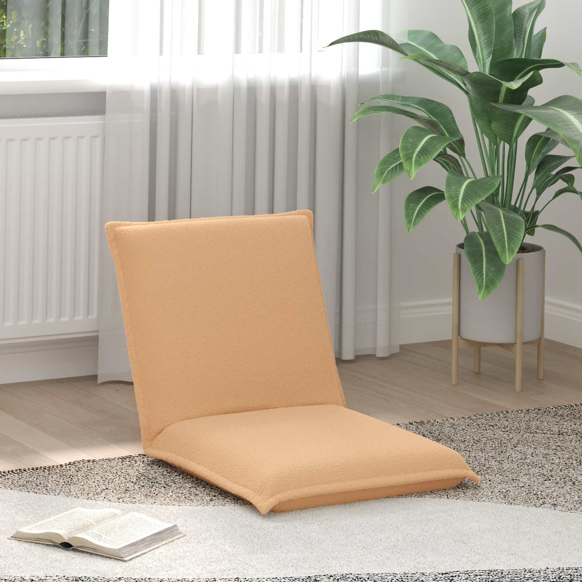 Vidaxl verstelbare vlo stoelen beige schapenstof