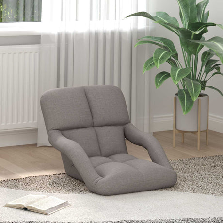 Vidaxl verstelbare vloerstoel met armleuning 5 posities taupe stof