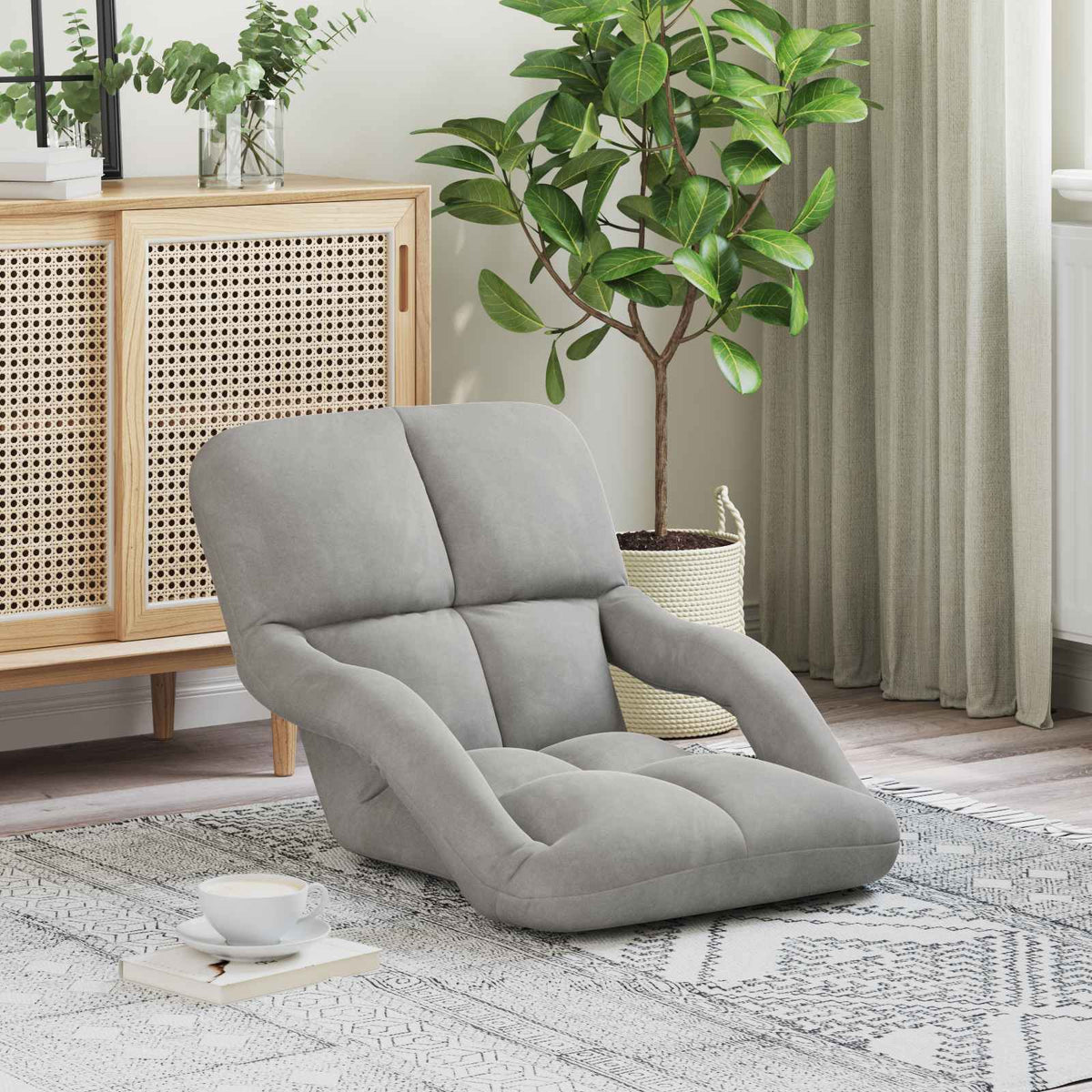 Vidaxl verstelbare vlo stoelen lichtgrijs fluweel