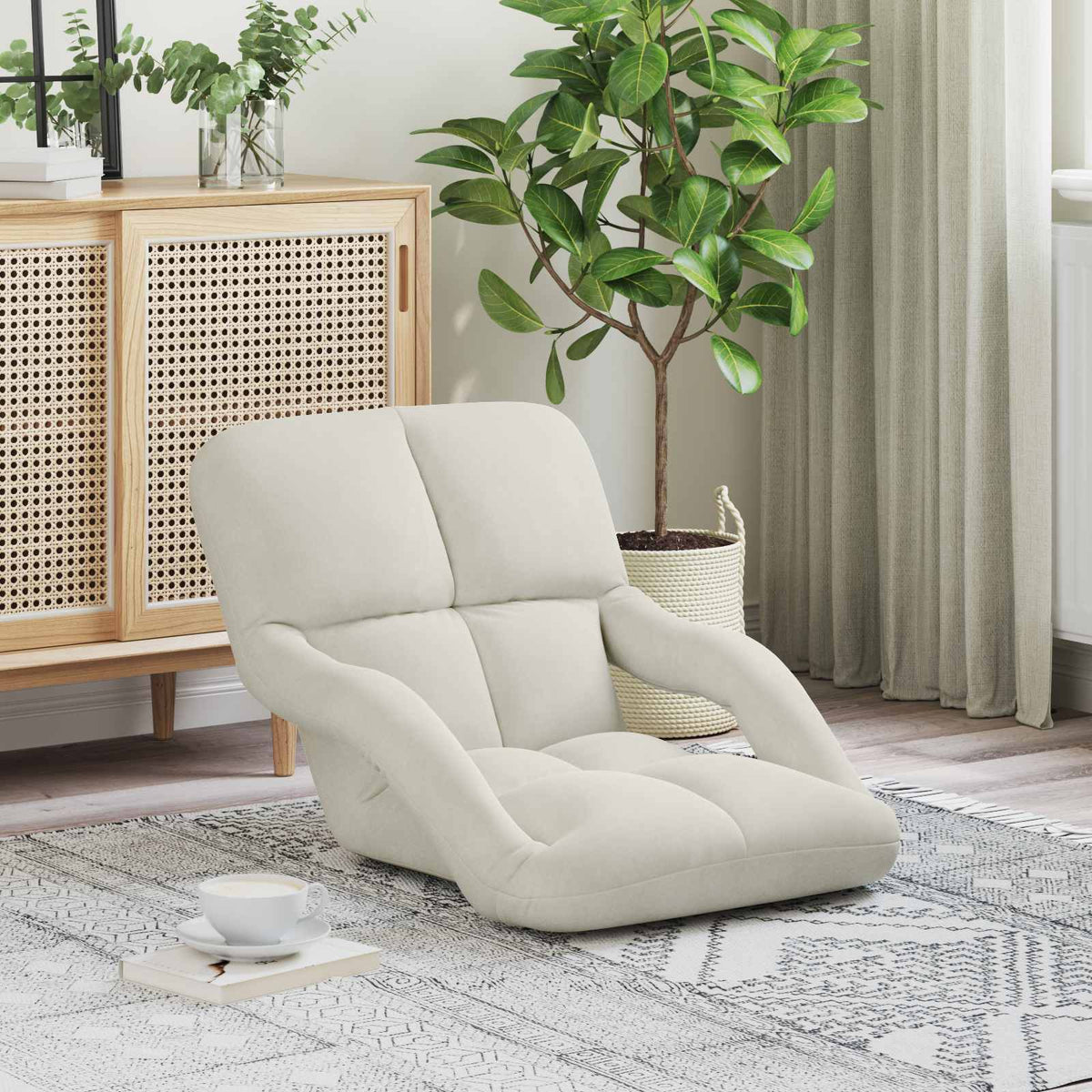 Vidaxl verstelbare vlo stoelen crèmekleurig fluweel