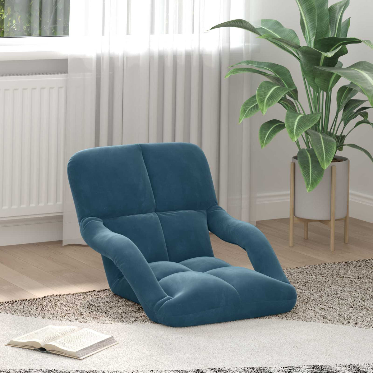 Vidaxl verstelbare vlo stoelen blauw fluweel