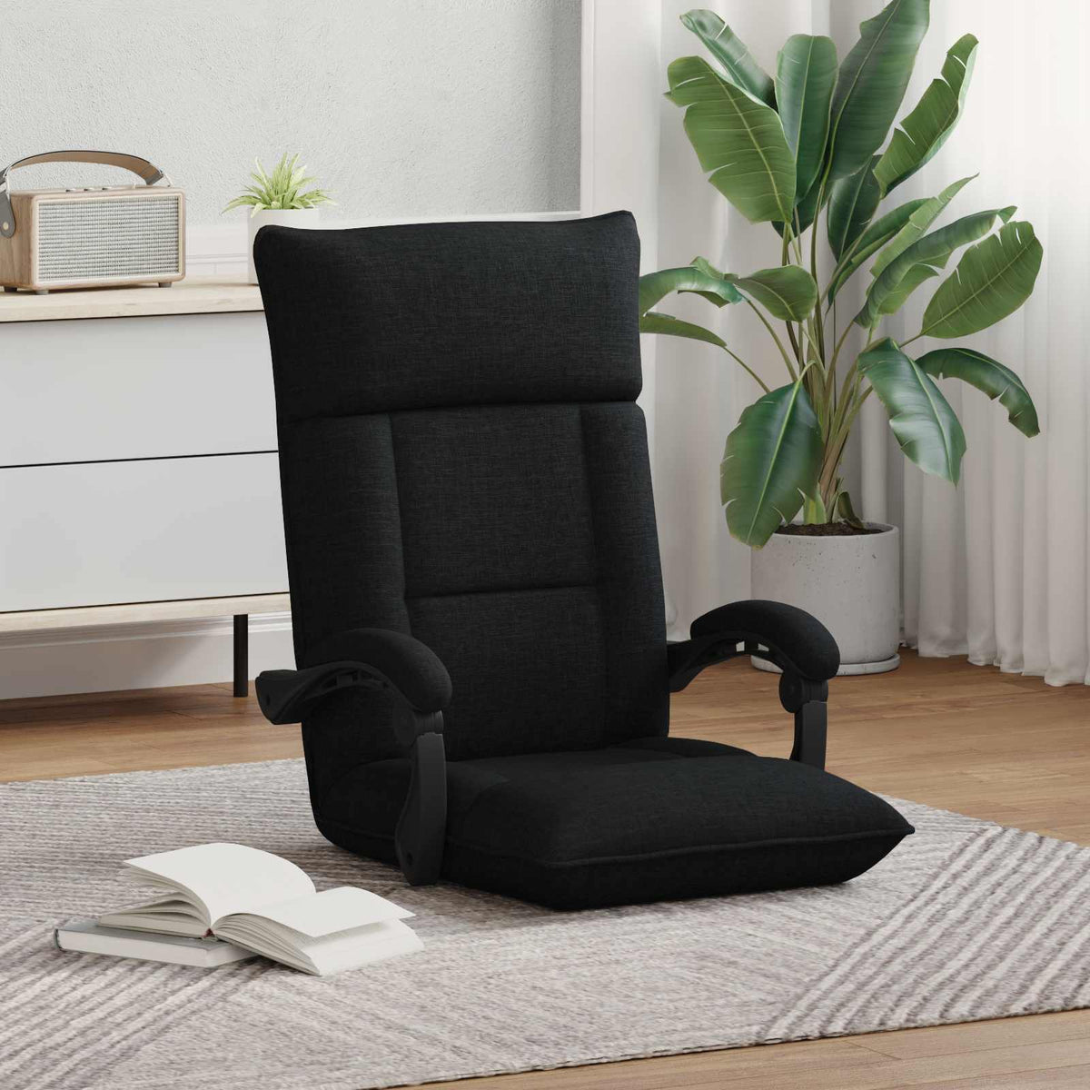 Vidaxl verstelbare vlo stoelen zwart stof