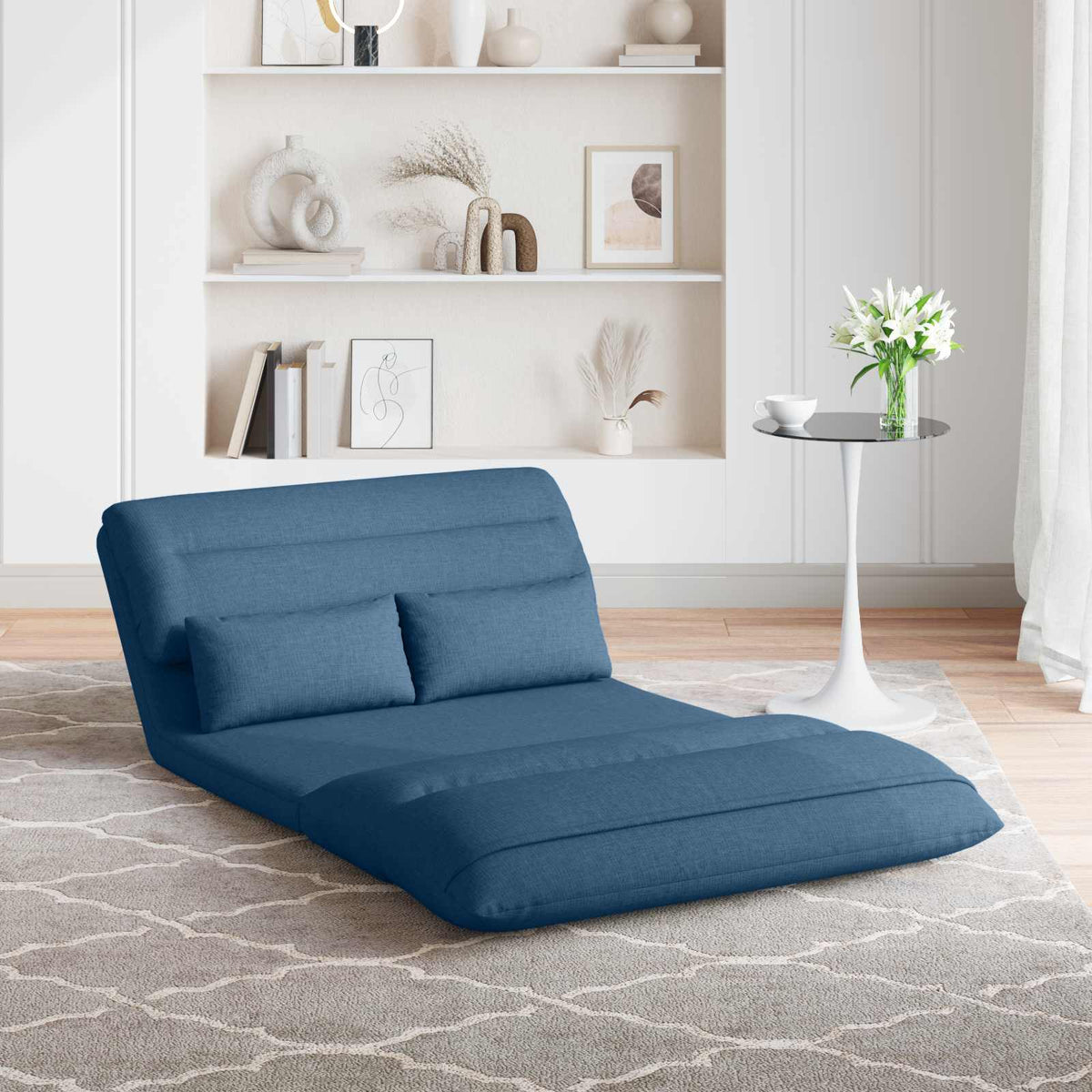 Vidaxl verstelbare vlo stoelen blauw stof