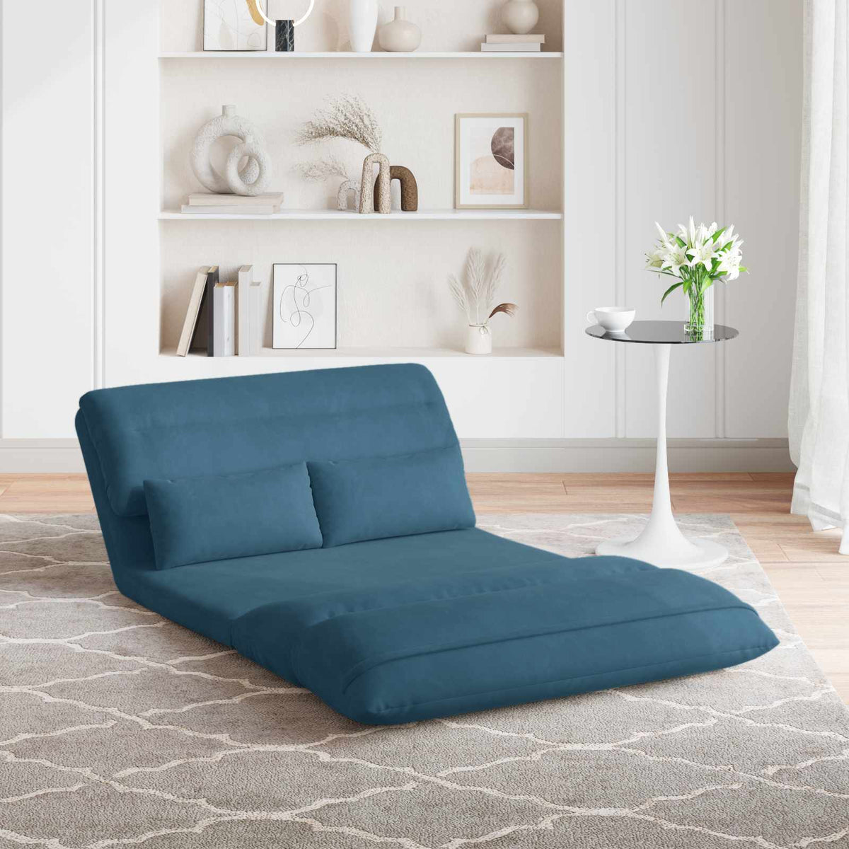 Vidaxl verstelbare vlo stoelen blauw fluweel