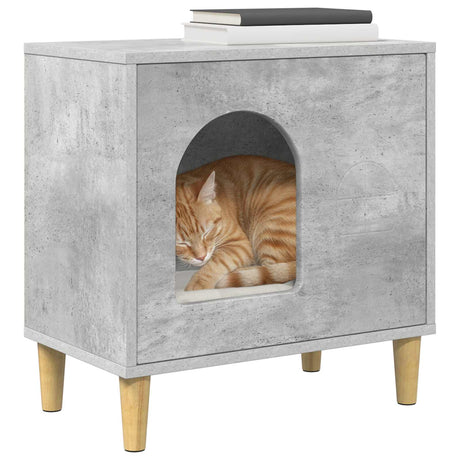 Vidaxl kattenhuis betongrijs 51 x 30 x 52 cm bewerkt hout
