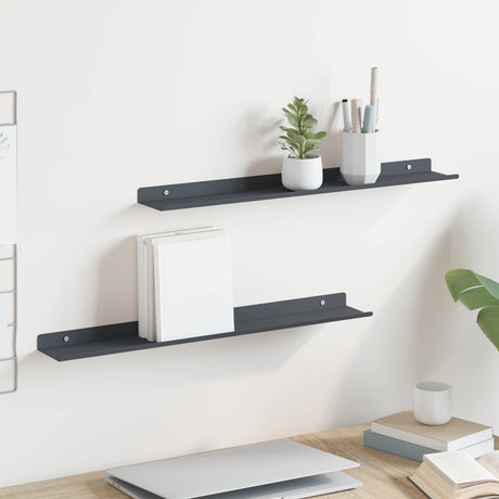 Vidaxl drijvende plank 2 st antraciet 60 x 8,5 x 2,5 cm staal