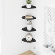 Vidaxl hoek vloeiende plank 4 st zwart 15 x 15 x 2 cm
