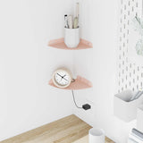 Vidaxl hoek vloeiende plank 2 st roze 15 x 15 x 2 cm