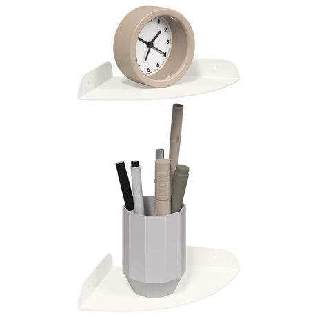 Vidaxl hoek vloeiende plank 2 st wit 15 x 15 x 2 cm