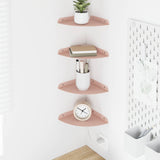 Vidaxl hoek vloeiende plank 4 st roze 18 x 18 x 2 cm
