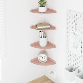 Vidaxl hoek vloeiende plank 4 st roze 18 x 18 x 2 cm
