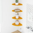 Vidaxl hoek vloeiende plank 4 st mosterdgeel 18 x 18 x 2 cm