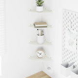 Vidaxl hoek vloeiende plank 4 st wit 18 x 18 x 2 cm