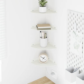 Vidaxl hoek vloeiende plank 4 st wit 18 x 18 x 2 cm