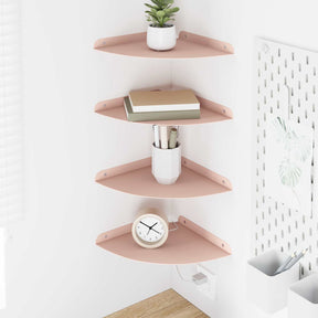 Vidaxl hoek vloeiende plank 4 st roze 24 x 24 x 2 cm