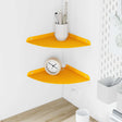Vidaxl hoek vloeiende plank 2 st mosterdgeel 24 x 24 x 2 cm
