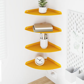 Vidaxl hoek vloeiende plank 4 st mosterdgeel 24 x 24 x 2 cm