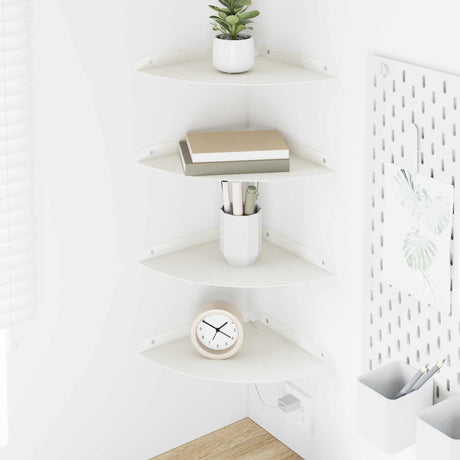 Vidaxl hoek vloeiende plank 4 st wit 24 x 24 x 2 cm