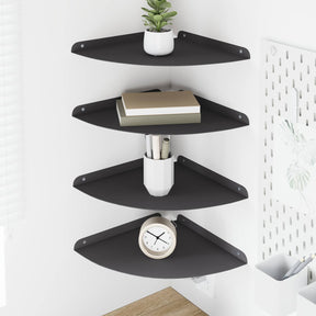 Vidaxl hoek vloeiende plank 4 st zwart 30 x 30 x 2 cm