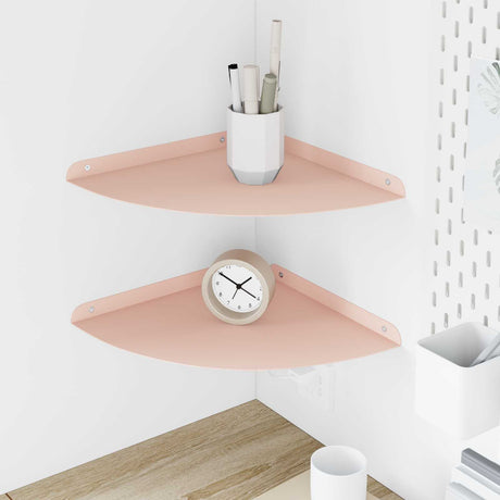 Vidaxl hoek vloeiende plank 2 st roze 30 x 30 x 2 cm