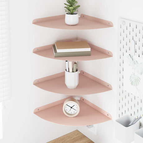 Vidaxl hoek vloeiende plank 4 st roze 30 x 30 x 2 cm