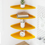 Vidaxl hoek vloeiende plank 4 st mosterdgeel 30 x 30 x 2 cm