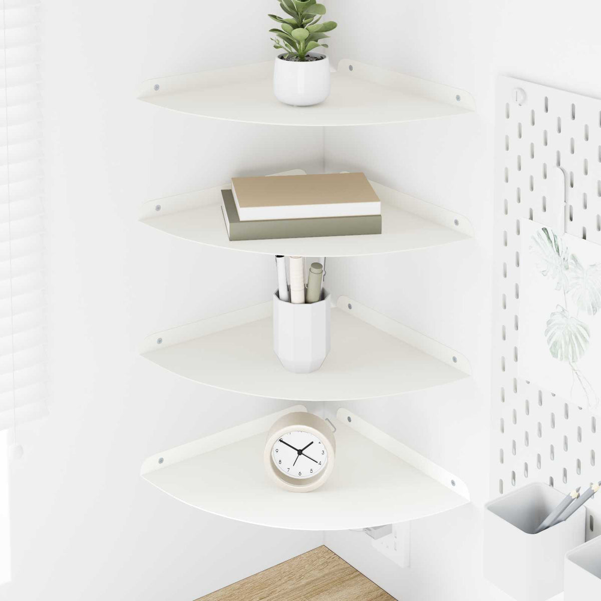 Vidaxl hoek vloeiende plank 4 st wit 30 x 30 x 2 cm