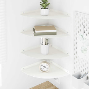 Vidaxl hoek vloeiende plank 4 st wit 30 x 30 x 2 cm