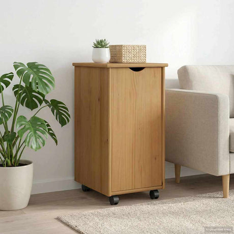Vidaxl rolling kast honingbruin 34 x 39 x 65,5 cm massief vurenhout