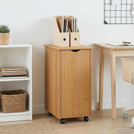 Vidaxl rolling kast honingbruin 34 x 39 x 65,5 cm massief vurenhout