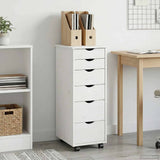 Vidaxl rolling kast 34 x 39 x 93,5 cm massief vurenhout wit
