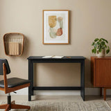 Vidaxl bureau zwart 112 x 50 x 75 cm massief vurenhout