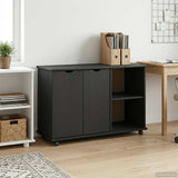 Vidaxl rolling kast zwart 100 x 39 x 65,5 cm massief vurenhout
