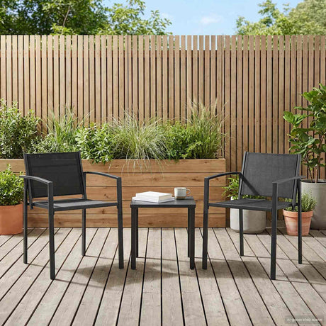 Vidaxl tuinstoelen 2 st zwart en anthraciet textileen stof