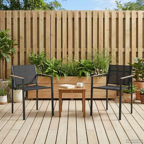 Vidaxl tuinstoelen 2 st zwart en anthraciet textileen stof