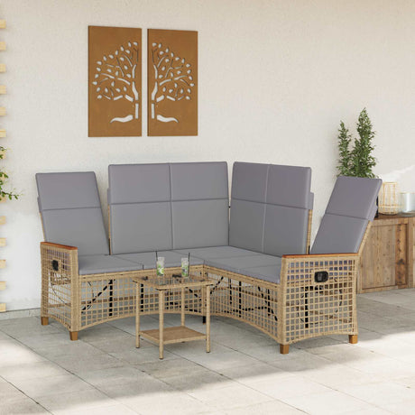 Vidaxl tuin ligbankset 5-aantal zitplaatsen beige en licht grijs