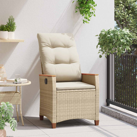 Vidaxl verstelbare tuinstoel beige en crème 64 x 57,5 x 112 cm