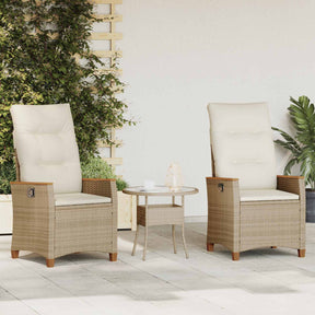 Vidaxl verstelbare tuinstoel beige en crème 64 x 57,5 x 112 cm