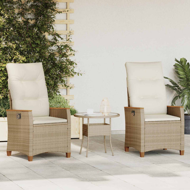 Vidaxl verstelbare tuinstoel beige en crème 64 x 57,5 x 112 cm