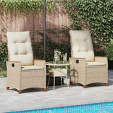 Vidaxl verstelbare tuinstoel beige en crème 64 x 57,5 x 112 cm