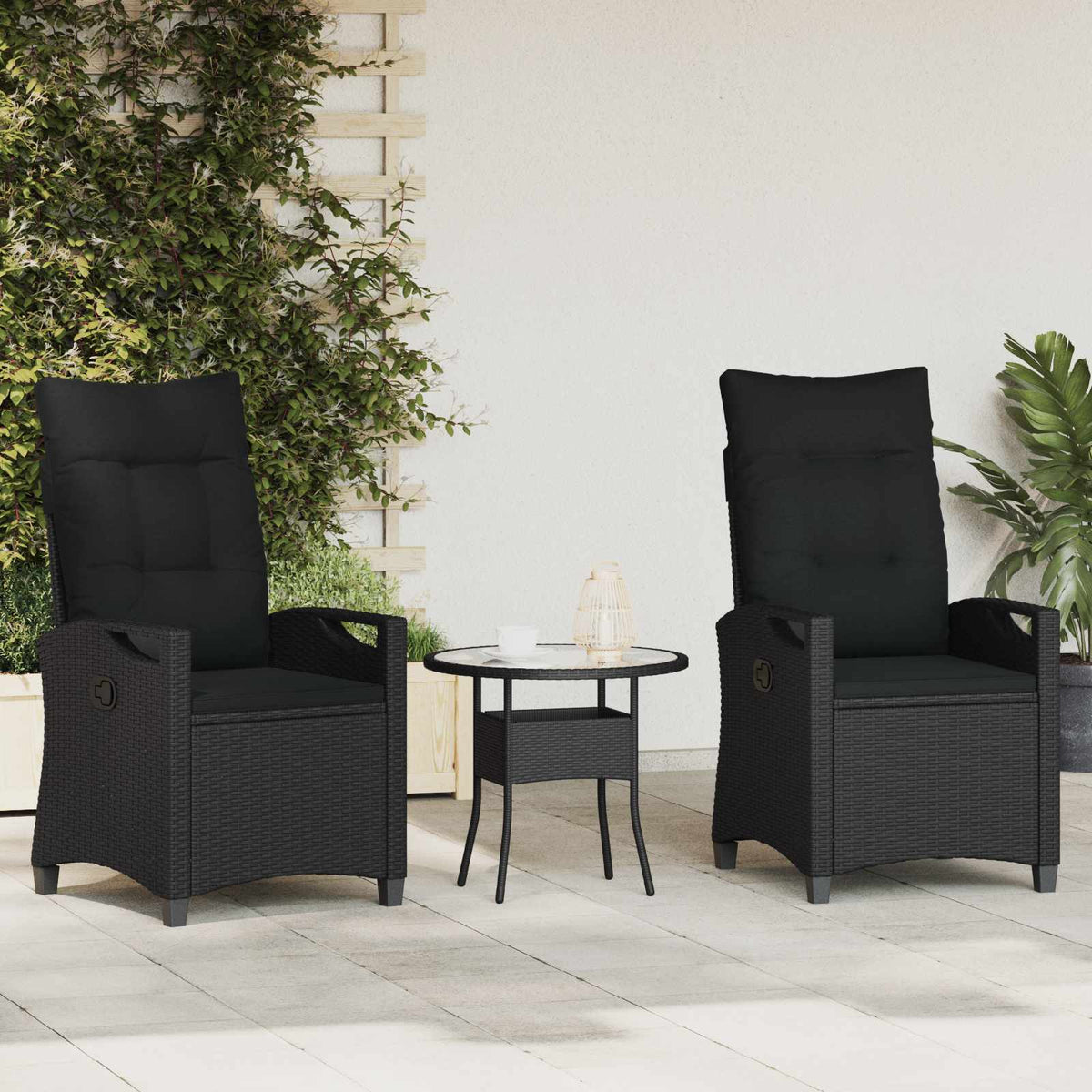 Vidaxl tuinstoel 2 st zwart staal en polyester