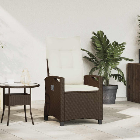 Vidaxl verstelbare tuinstoel bruin en crème 56 x 60 x 112 cm