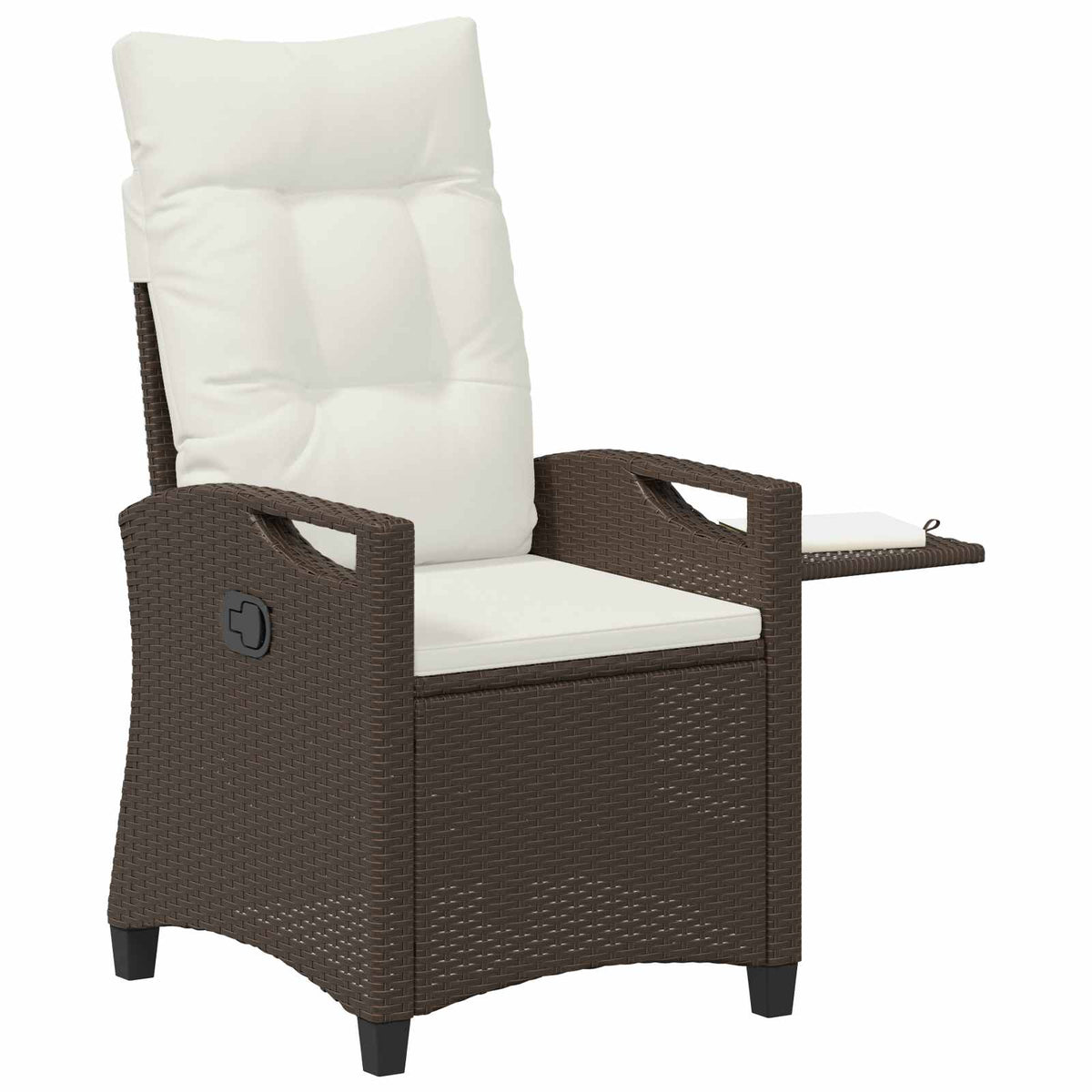 Vidaxl verstelbare tuinstoel bruin en crème 56 x 60 x 112 cm