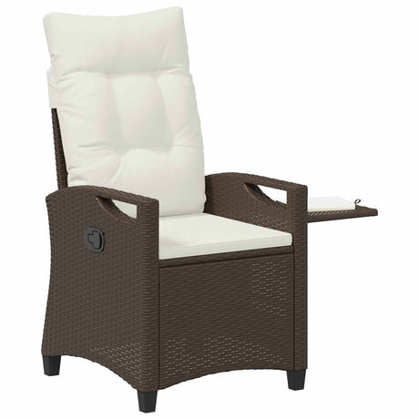 Vidaxl verstelbare tuinstoel bruin en crème 56 x 60 x 112 cm