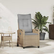 Vidaxl verstelbare tuinstoel beige en licht grijs 56 x 60 x 112 cm
